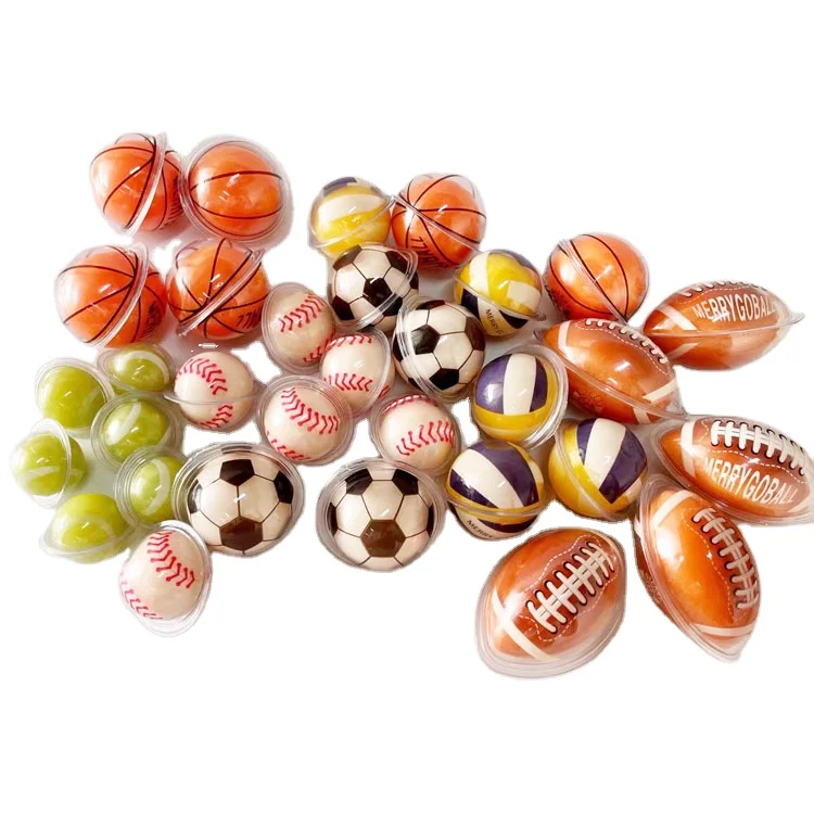 Sport ball Series Gummy Candies fruit Flavor Gummy Filled Jam Jelly Gummy Candy