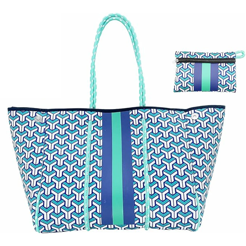2024 New 2024 Rts Women Handbag Hot Sales Black Neoprene Beach Bag Personalized Shoulder Bag For Women Neoprene Summer Beach Tot