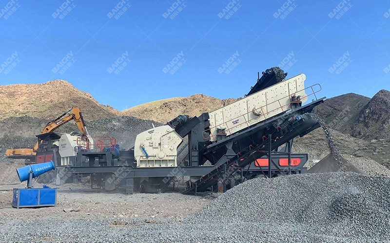 60-100tph Mobile crushing plant Jaw &        Cone Crusher Stone Crushing Line For Limestone Granite Gypsum Basalt Quartzite Iron Ore