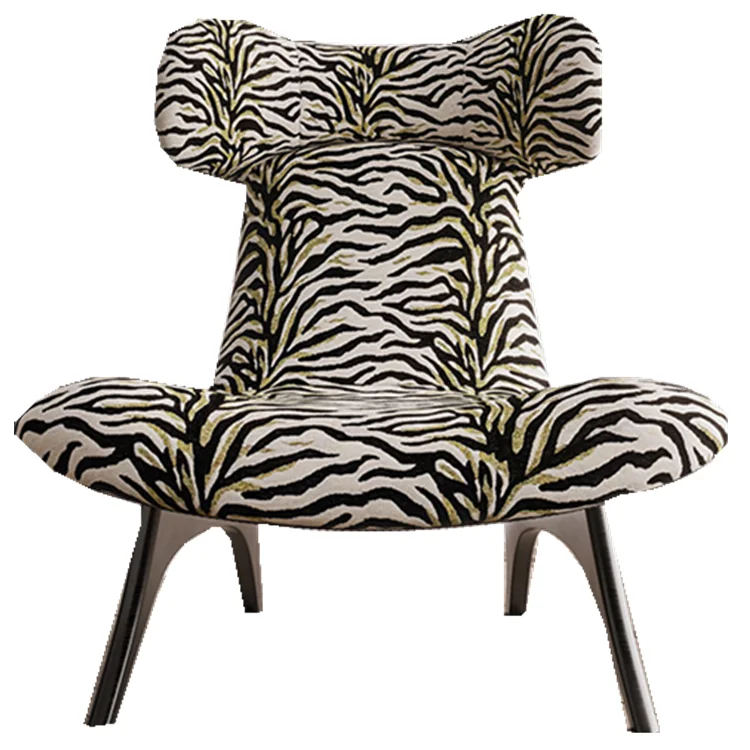 Wholesales living room Modern wrought iron  acrylic luxury fashion tiger  leopard print leisure throne lounge leisure chair