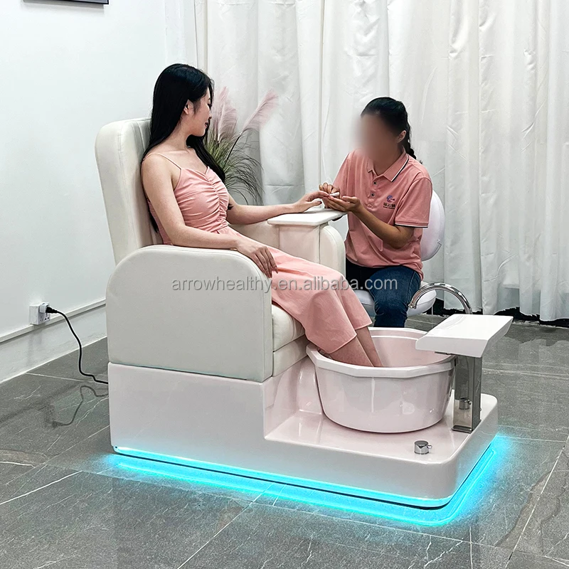 Hot Pedicure Chairs Luxury Modern Nail Salon Furniture High Back Manicure Chair Plumbing Spa Nail Salon Furniture Pedicure Chair