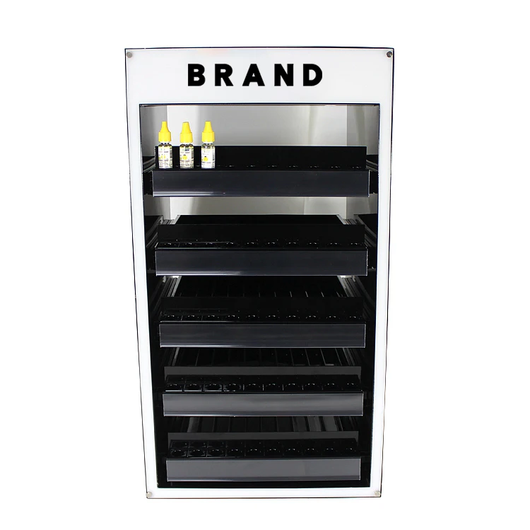 APEX 5 Tiers Matt Metal Electronic Smoke Display Stand Smoke Shop Display Cabinet with Led Light