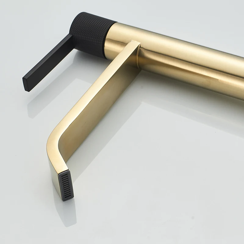 Momali  contemporary gold luxury faucets bathroom single handle high basin faucet free adjustment of hot and cold water taps