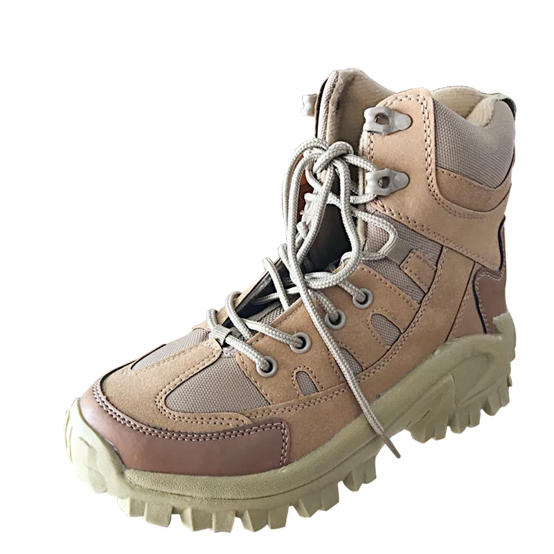 water resistant suede leather steel toe Outdoor tactical boots for desert storm