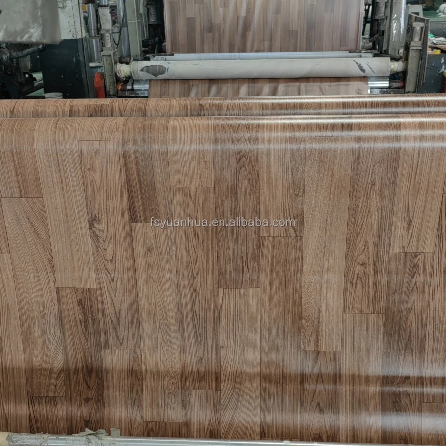 High quality Sponge Wood Floor Covering Plastic Floor Carpet roll commercial PVC vinyl flooring