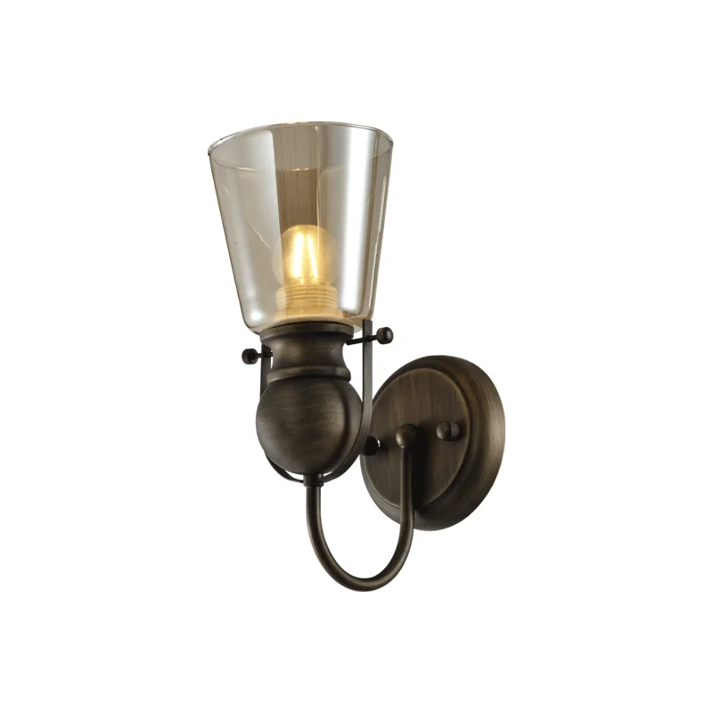 HUAYI Antique Style Modern Wall Lamp Glass Wall Lamp Vintage Home Decor Creative Studio European Style Loft Hotel Wall Lamp