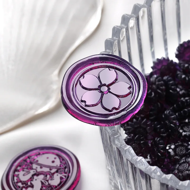 New Arrival 100Pcs Wax Seal Beads Sunflowers Shape Sealing Wax Stamp Beads Transparent Ice Wax Seal Stamp