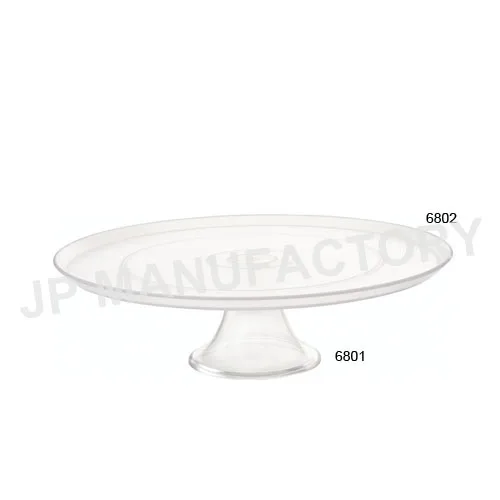 13.5 inch Polycarbonate Transparent plate Wedding Display Round Plastic Cake Tray with stand