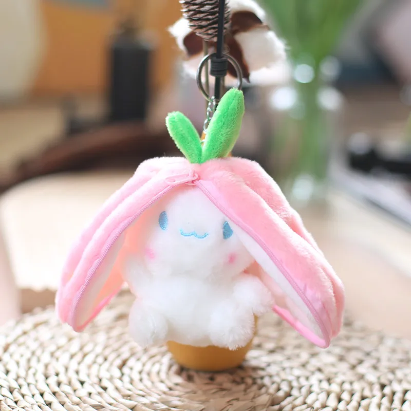 Cute cute fruit four colours transforming bunny stuffed pendant plush toy doll Sanrio bag charm keychain