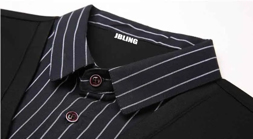 long sleeve  new style  v-neck false two t-shirts for men custom