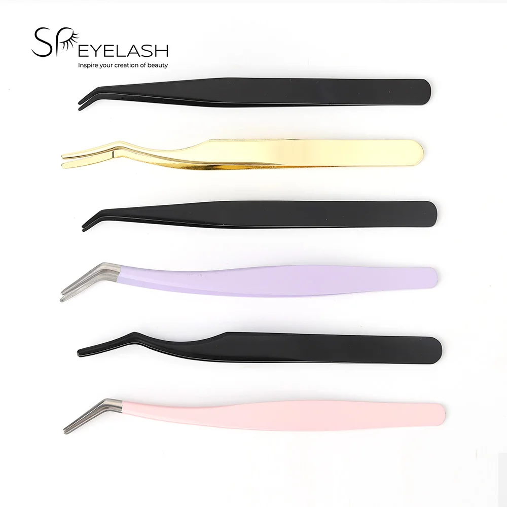 SP EYELASH Private Label Custom Lash Tweezers Eyelash Tweezers eyelash extension tweezers Volume DIY lash extension