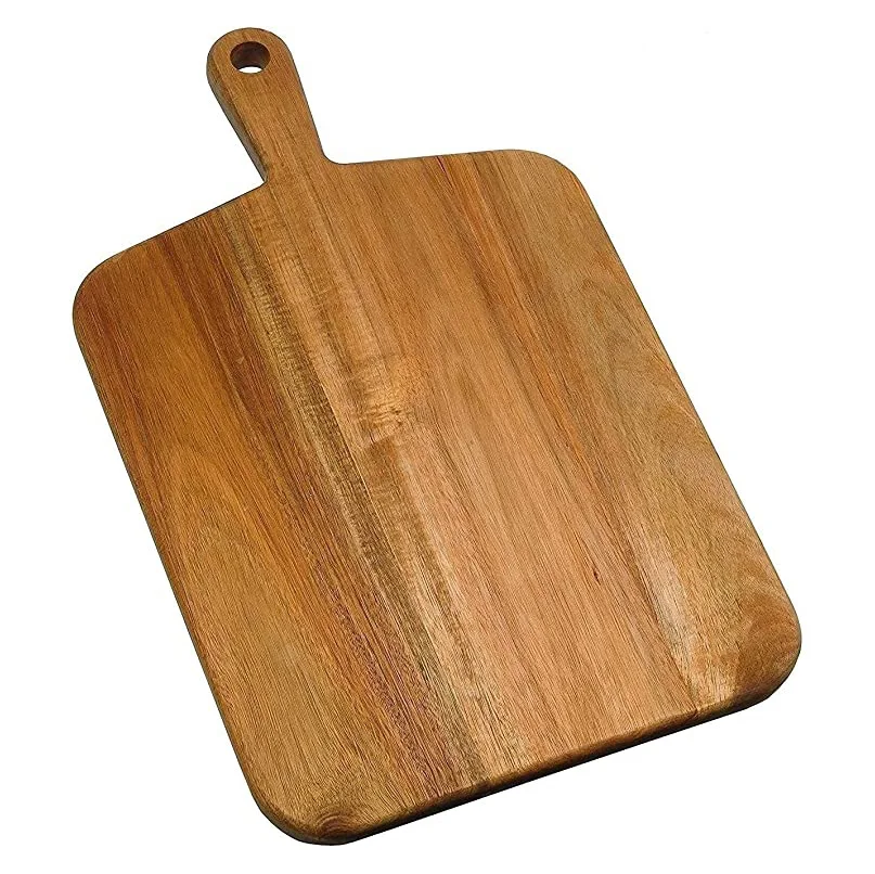 Acacia Wood Cutting Board Kitchen Pizza Cheese Vegetable Board with Handle 18 Inch Length Sustainable Chopping Blocks 300 Sets