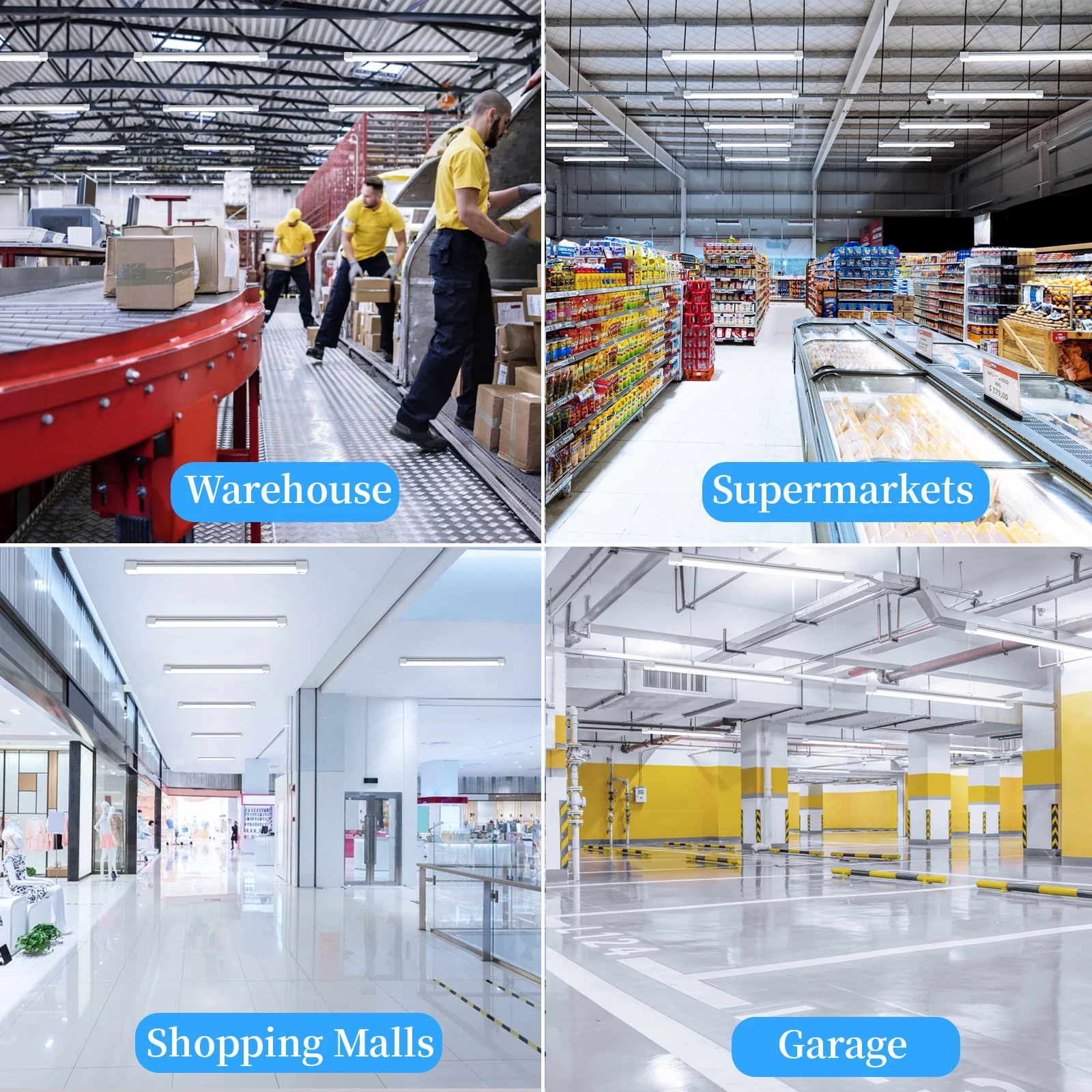 Hot Selling 4ft Housing Industrial Triproof Light 36W IP66 Waterproof Linear Lights LED Garage Batten Tube Lamps