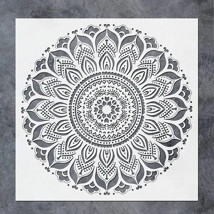 Большой трафарет с мандалой 30 х30 см