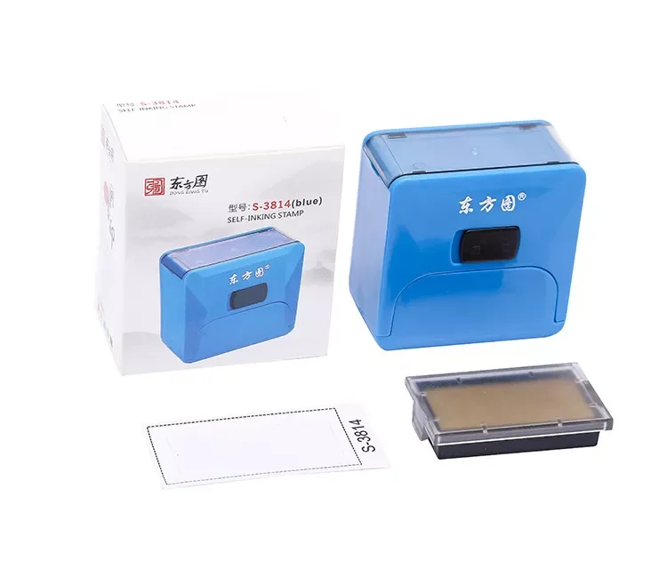 Best price portable 38*14mm rubber Stamp printer office self-inking stamp for Textile pre-inked flash stamp holder.