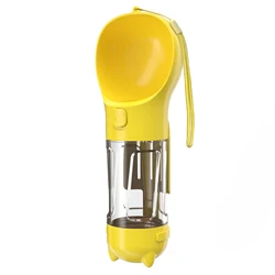 Best Sell Outdoor New Design 4 In 1 Dog Travel Portable Plastic Pet Drink Water Bottle Feeder Dispenser With Poop Bags