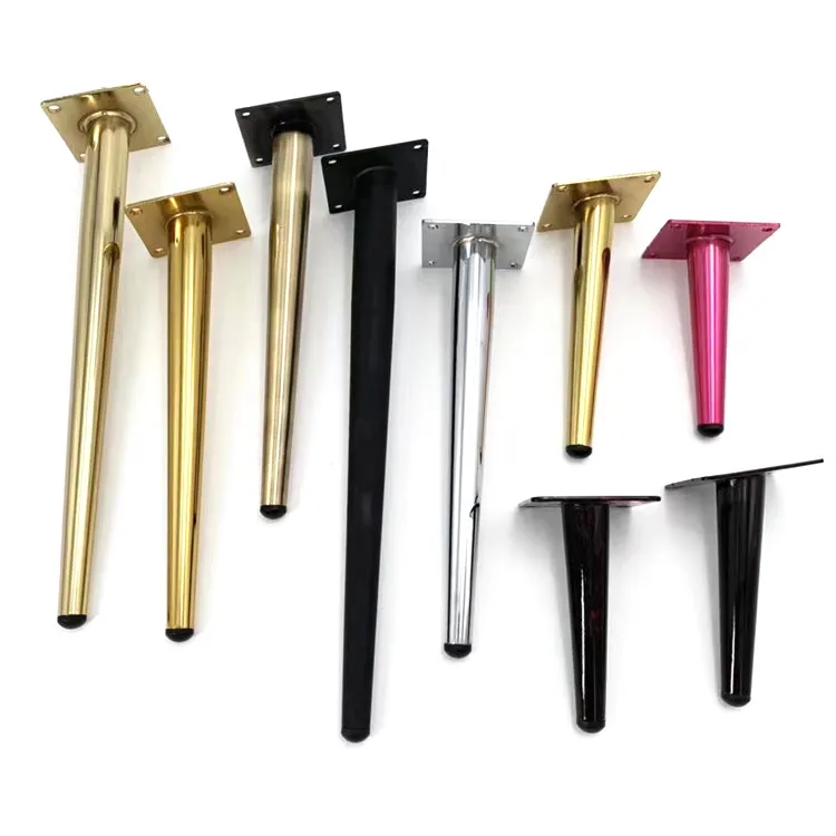 Gold color decorative brass tapered metal sofa/table/chair/bed legs funiture accessories