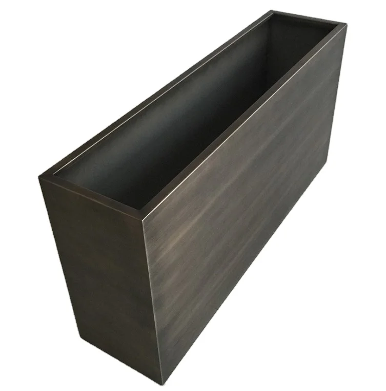 Large square shape steel planter box large outdoor flower pot