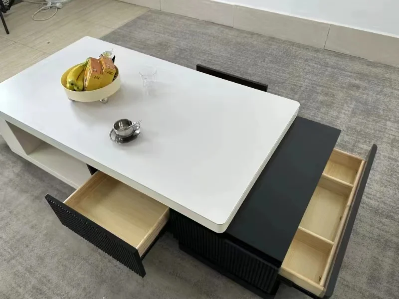 Nordic TV Stand Modern  Rectangle Coffee Table And TV Unit Cabinet Combination  Modern TV Table Set