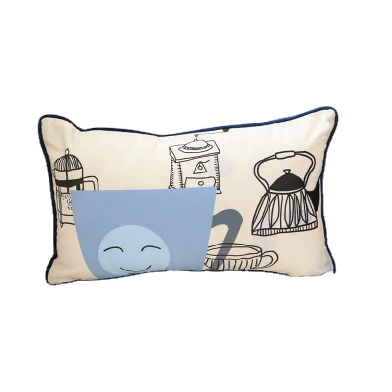 Digital printed cushion covers customized size pipping/tassel custom cushion cover