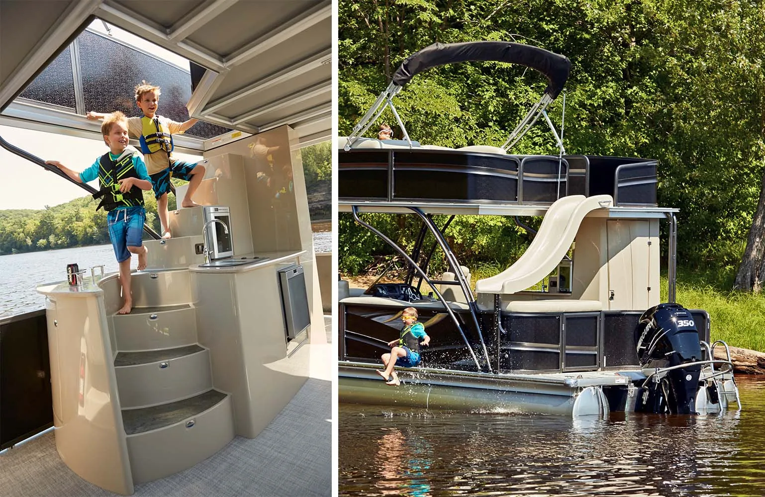 28ft 300HP Tritoon Pontoon Boat With Bathroom For Sale