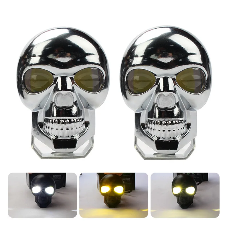 LED Motorcycle Driving Fog Lights Led Pod Lights Bar Skull-shaped Spotlight Auxiliary Light Headlights for Offroad Truck ATV UTV