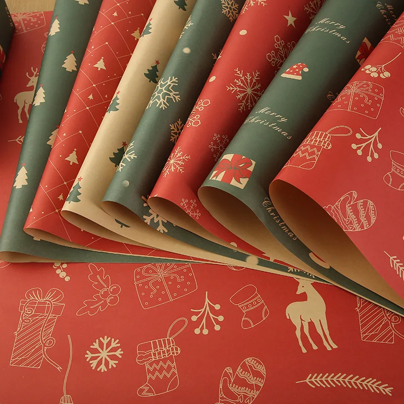Hot sales Christmas new year packaging paper gift wrapping paper roll