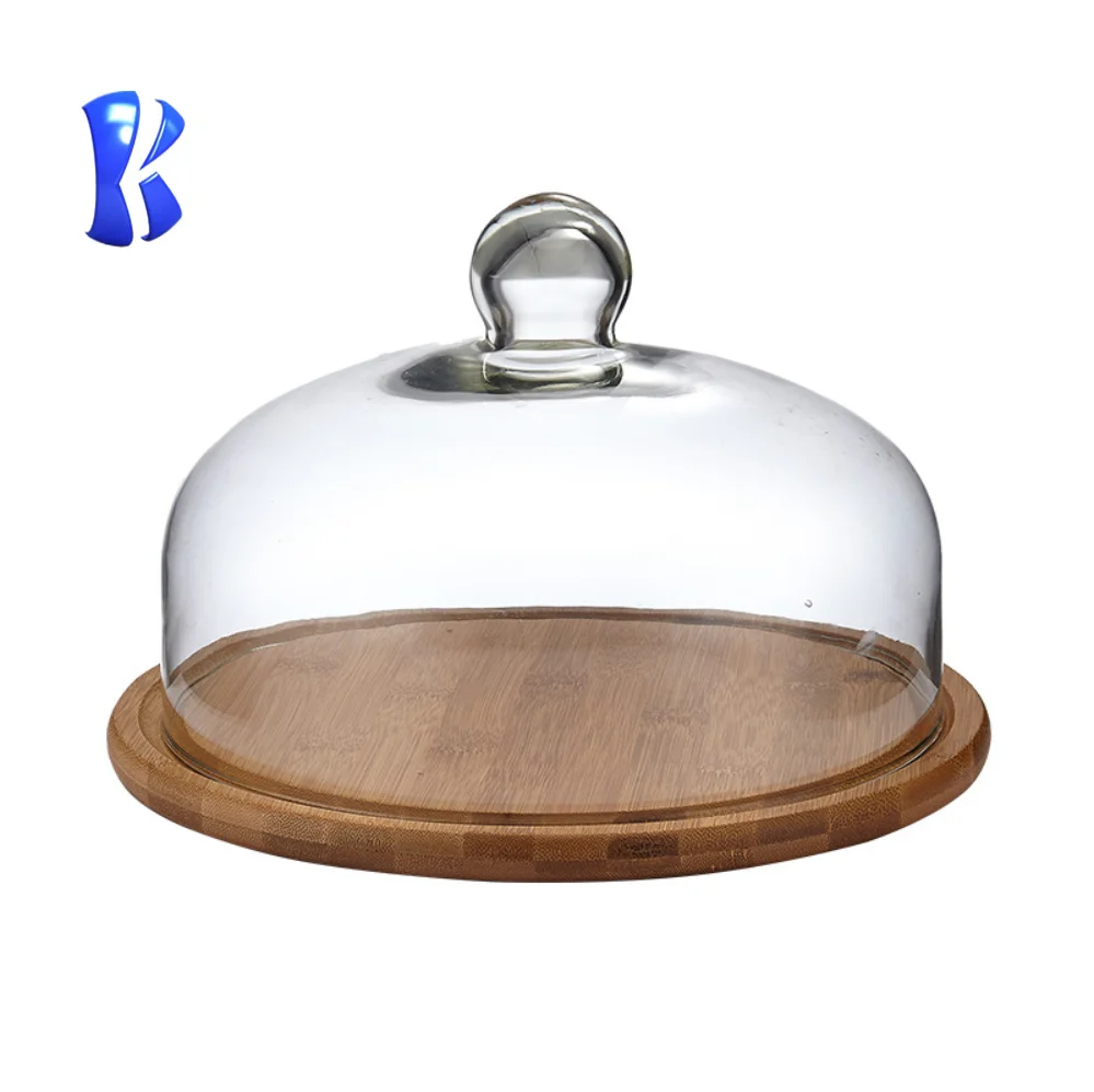 OKEY factory direct supply creative sapele cake rack hotel banquet cake display stand with round plate