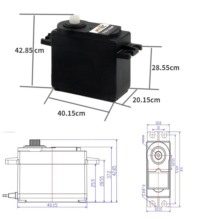 Аналоговый сервопривод 6V 6Kg FS5106R с шарикоподшипниками бессердечный двигатель Серводвигатель 360 градусов 0105 сек для привода мото-сервопривода