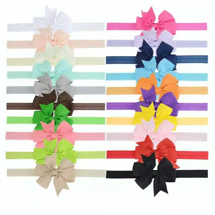 Factory direct sale fancy satin bow elastic band headdress with elastic ring