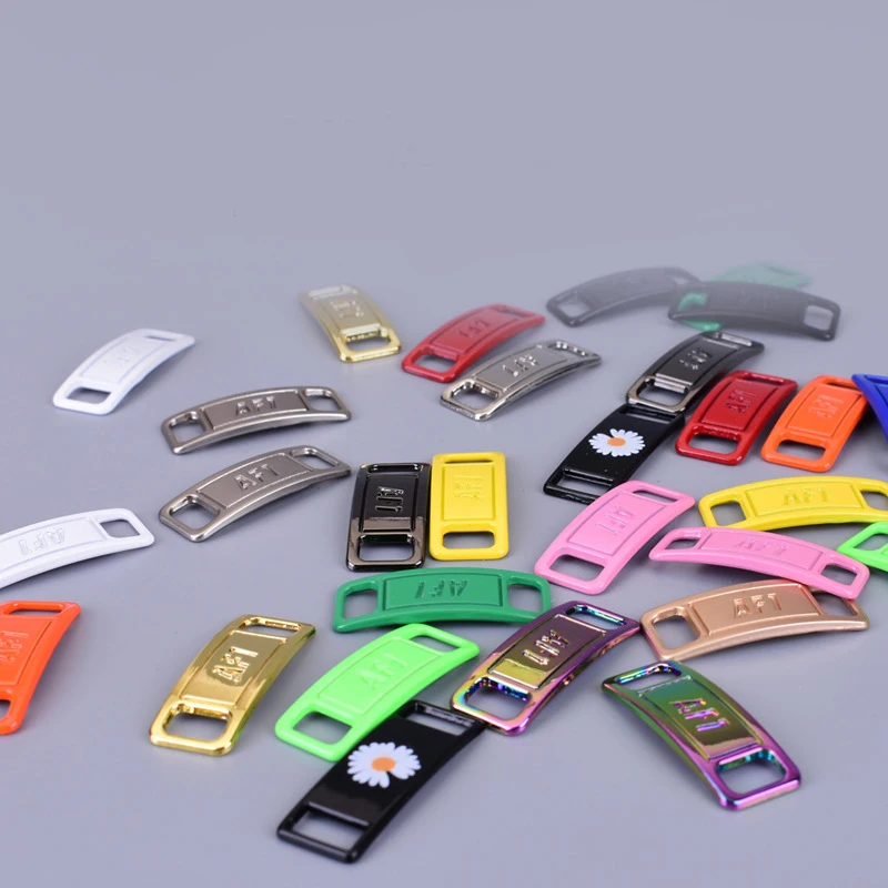 Diy 2pcs/pair Af1 Metal Decorative Shoe Lace Charms Metal Tags Buckle Shoelaces Accessories Lock For Sneaker Charms