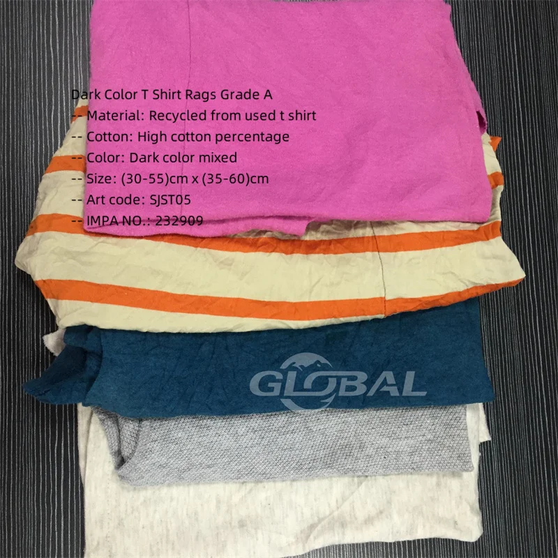 Textile Waste Recycling cloth scraps shop cleaning mixed color industrial cleaning rags 100% cotton t shirt rags