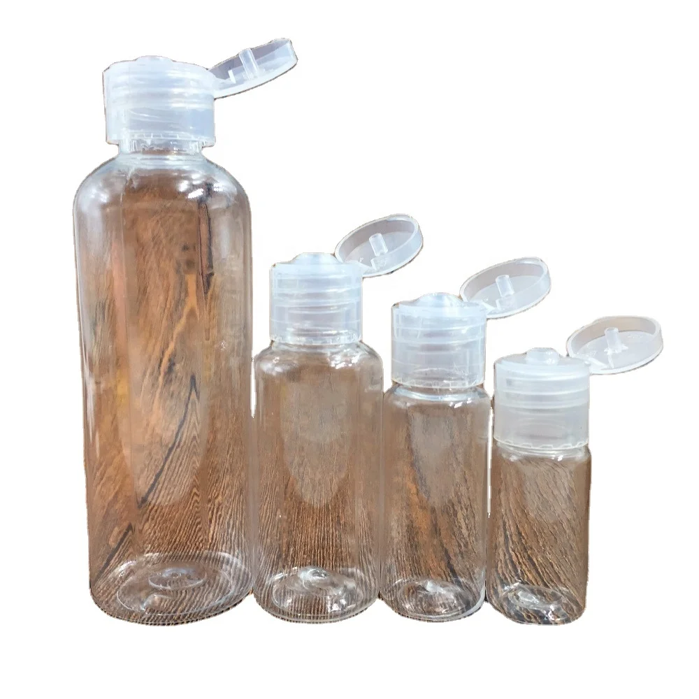 New product portable travel sub-bottle 50ml Flip Top Cap PET Plastic Bottle for shampoo body lotion bottle