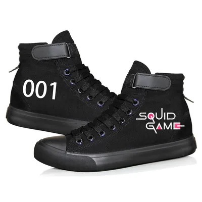 EE385 Unisex Squid Game Shoes High Top Canvas Sneakers Canvas Shoes Korean TV Drama Printed Sneakers Squid Game Costumes (1600350890547)