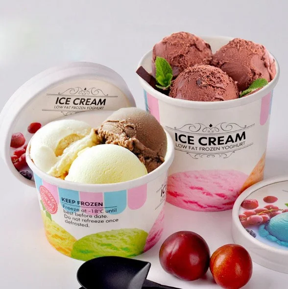 Wholesale Buy Disposable Ice Cream Paper Cups Online Kraft Paper Bowl Containers