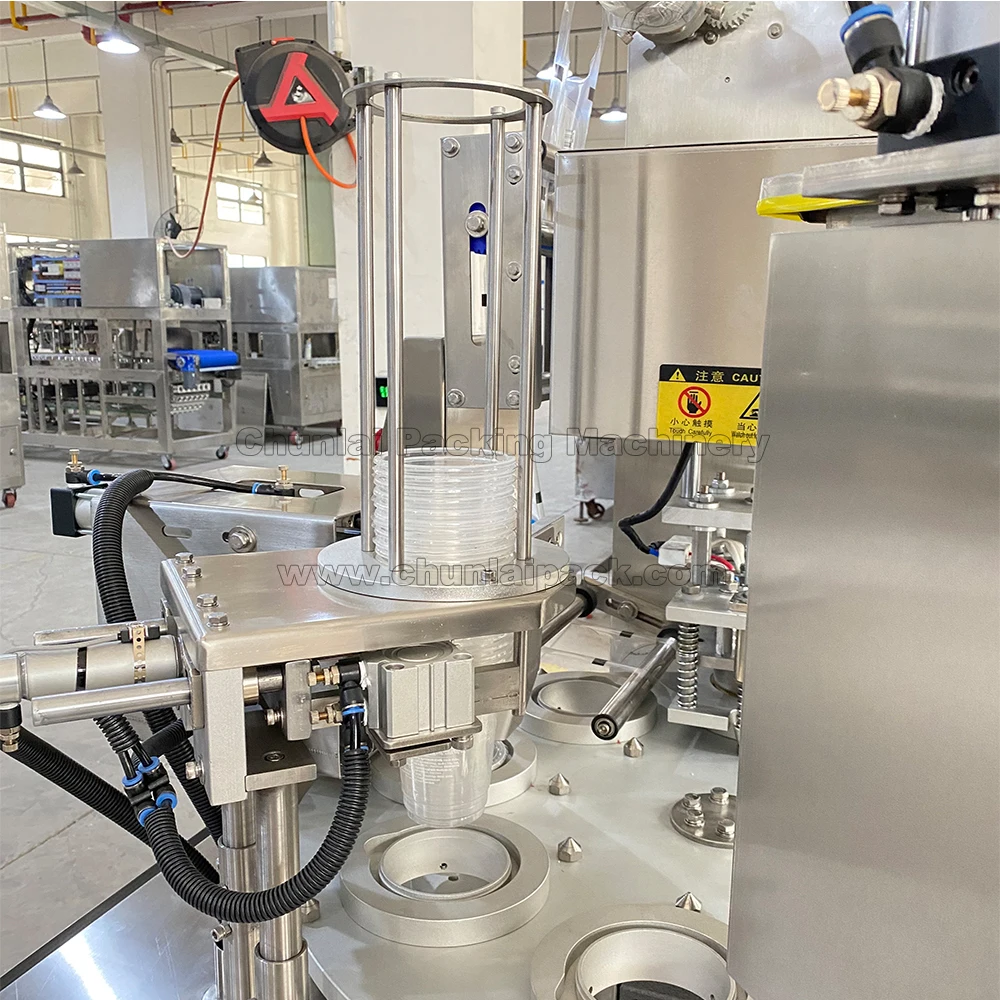Rotary Type Automatic Nata de Coco Coconut Pearl Milk Tea Cup Filling Sealing Machine