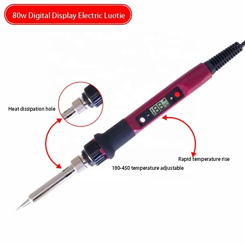 Soldering Iron Tools 80W Portable Lcd Display Adjustable Temperature Welding Rods Electric Soldering Irons