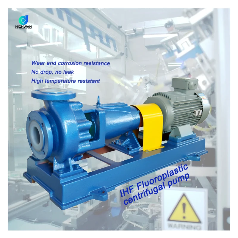 HICHWAN IHF25-20-160 Chemical Industrial High Efficiency Corrosion Resistant fluorine-lined Pump for Calcium chloride
