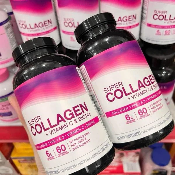 OEM ODM Super Collagen Tablets Hydrolyzed Bovine Vitamin C Biotin Supplement for Hair Skin Nails