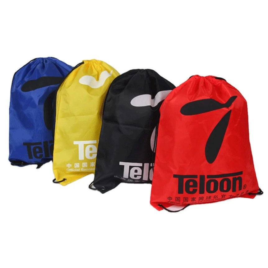 Wholesale Custom logo 210d polyester drawstring backpack bag drawstring volleyball sports gym bag storage bag