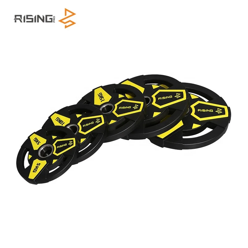 RISING  polyurethane weight plate weight vest gym barbell set barbell weight plate