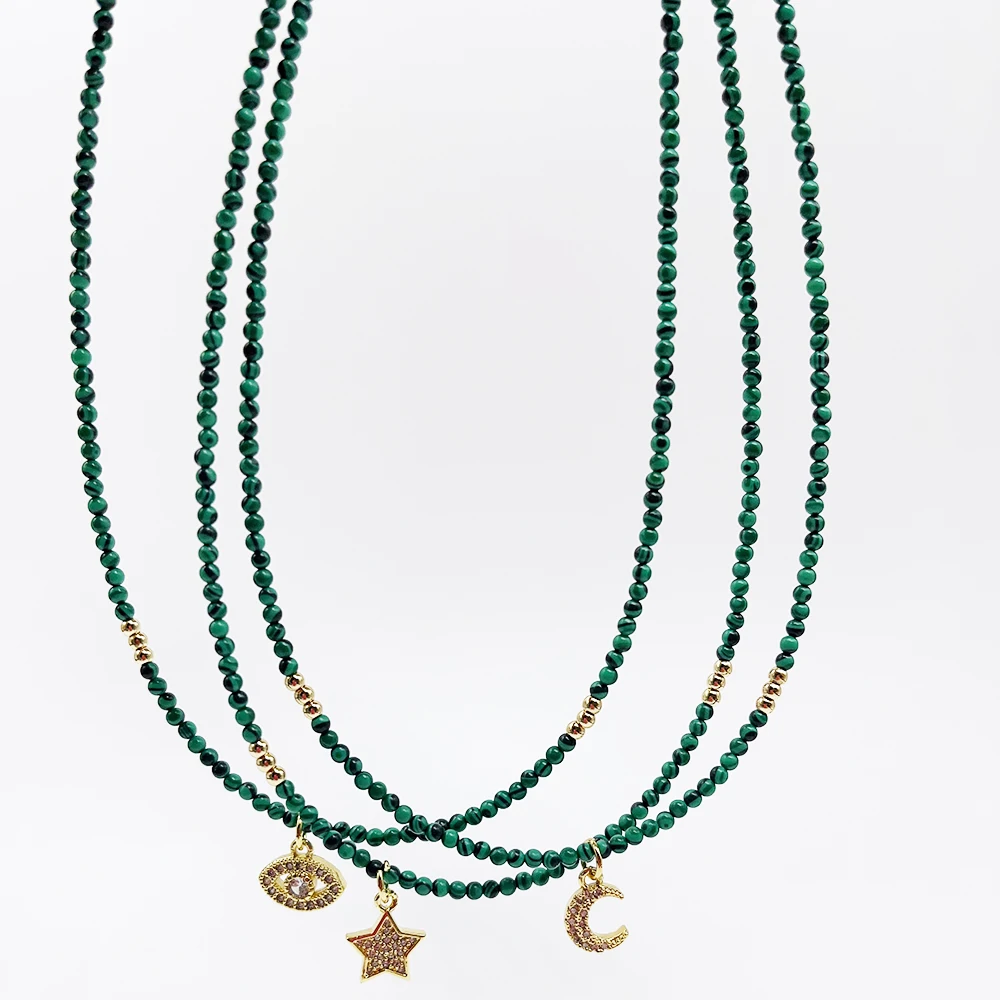 Neck Chocker Multilayer Stone Beaded Bohemian Necklace Women Gold for Girls Custom