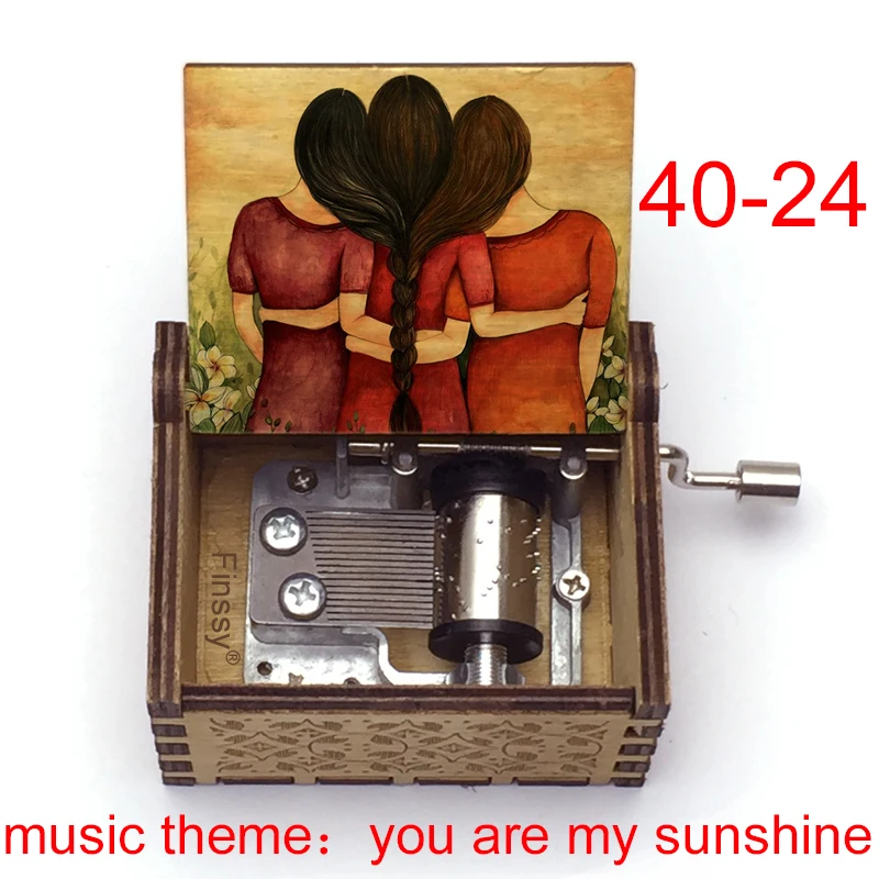Mini Wooden Musical Box Song Your Are My Sunshine Unique Gift for Birthday Christmas 48