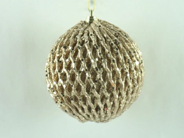 Hot Sale Christmas Tree Hanging Ornament Custom Sliver Foam Glitter  Christmas Balls Ornaments for Home Decoration