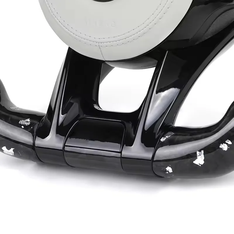 White Half Leather Forged Carbon Fiber Steering Wheel for Mercedes Benz W204 W205 W211 W213 W212 W222 EQA E550 G63 C63 AMG GT