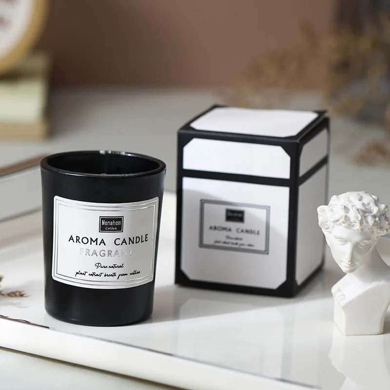 Private label customization aromatherapy candle frosted glass indoor smokeless soy wax scented candles in glass luxury