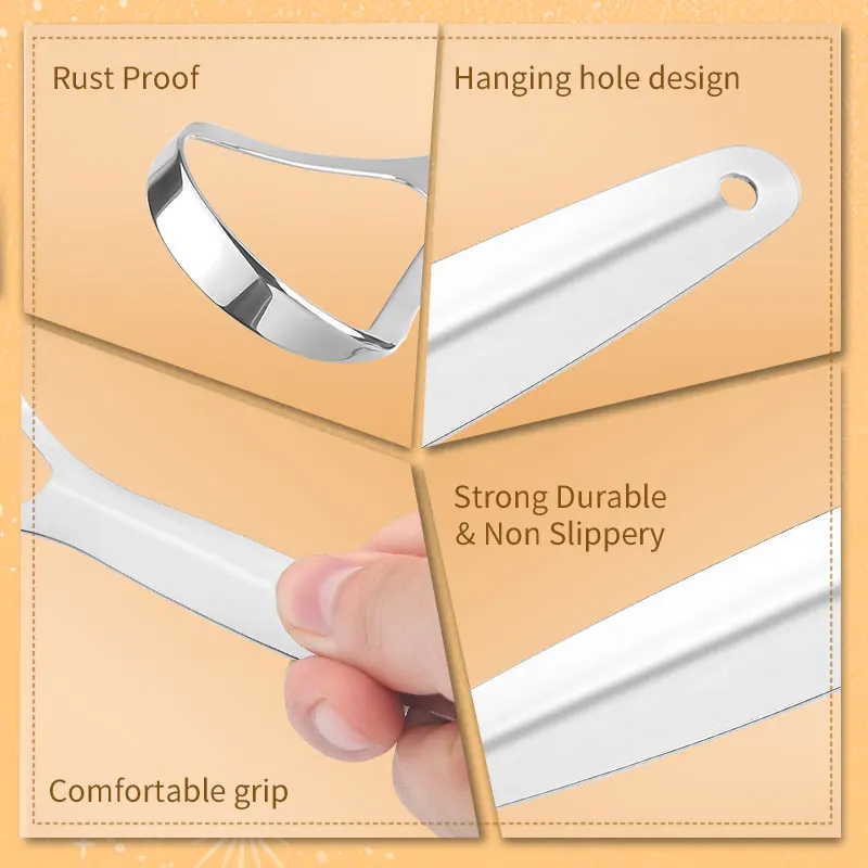 Best Premium Stainless Steel Hygienic Tooth Brush Product Cleaner Machine Tongue Scrapers Set With Travel Case For Adults