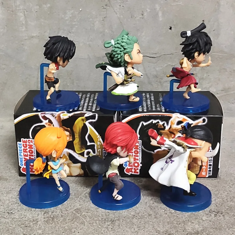 Wholesale anime cartoon figure Q version 6pcs per set pvc blind box figure onepiece action figure for decoration