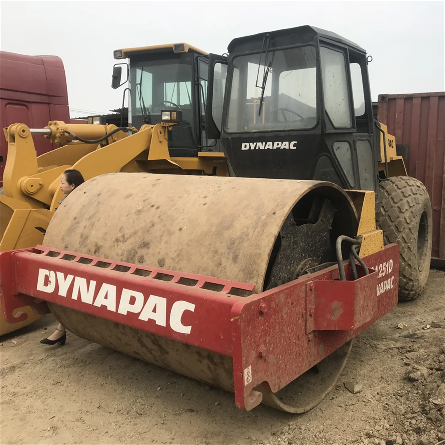 Used Dynapac CA251 D Vibratory Single Drum Compactor Construction Foundation Compacting Machinery Three Wheel Smooth Road Roller
