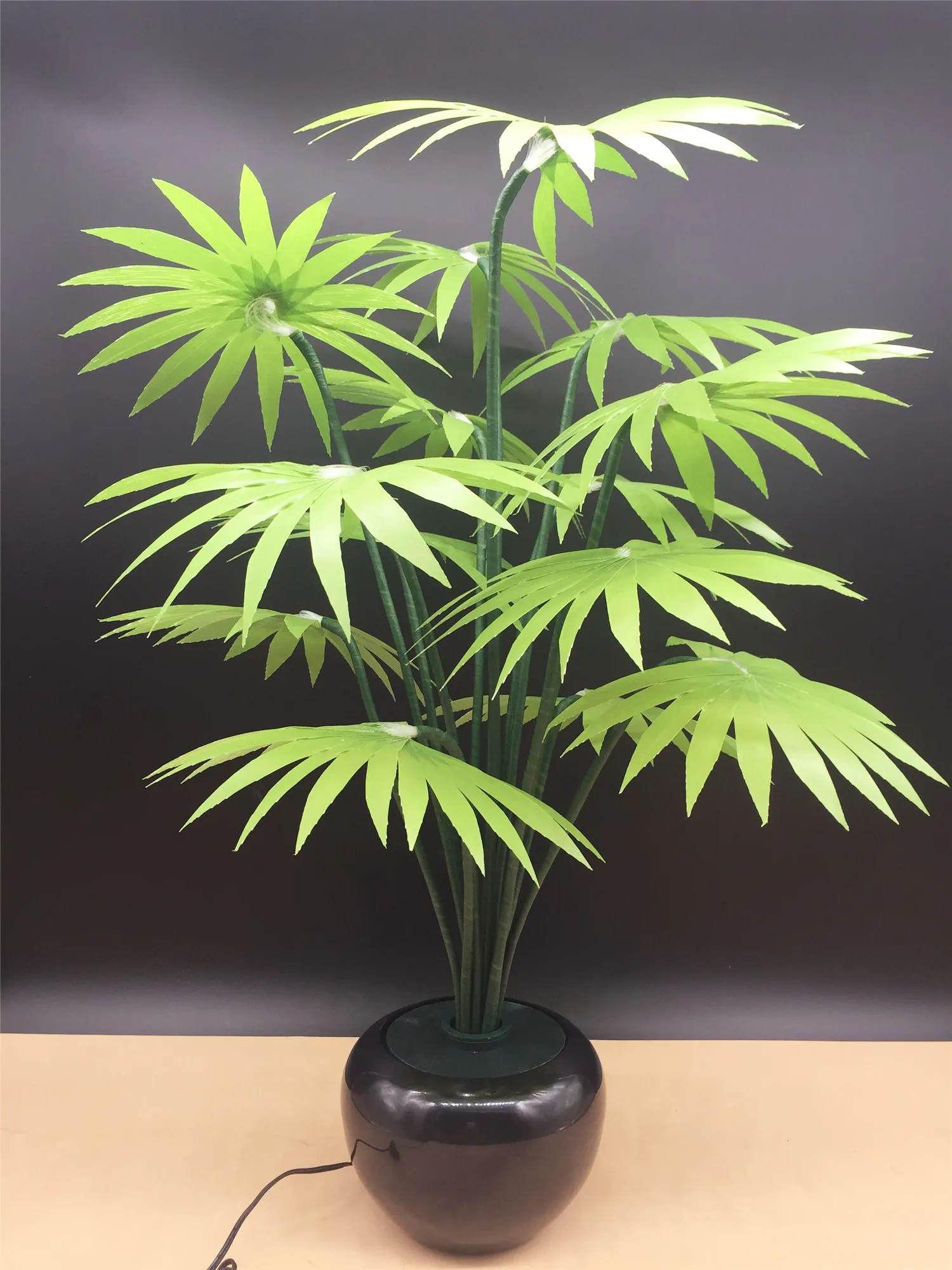 
2021 Newest Premium Decoration Fiber Optic Artificial Palm Tree with LED RGB light Home Office Oranment 